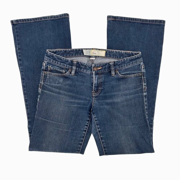 Y2K ANN TAYLOR LOFT LOW RISE FLARE BLUE DENIM JEANS - 4 - Picture 2 of 7